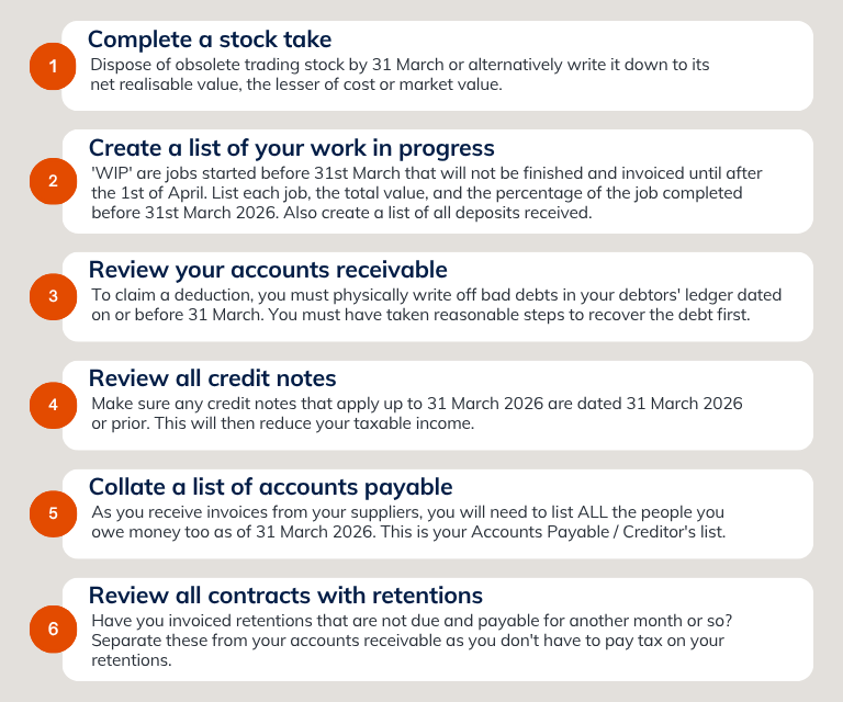 Prepare your business for the end of the financial year - business checklist.